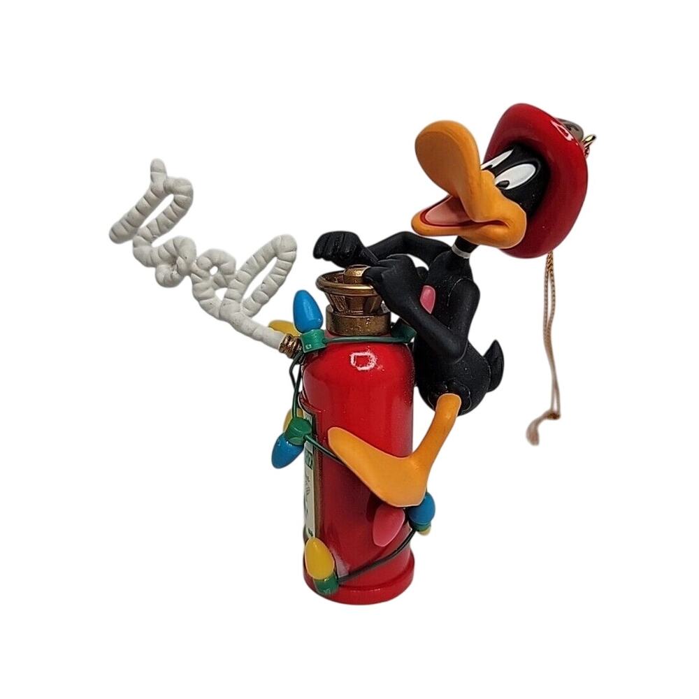 1996 Vintage Looney Tunes Collectible Ornament DAFFY DUCK w/‎ Fire Extinguisher
